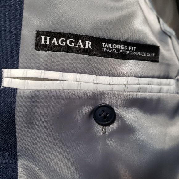 Navy blue Haggar 40 Reg suit & pant 36x30. - Picture 4 of 8